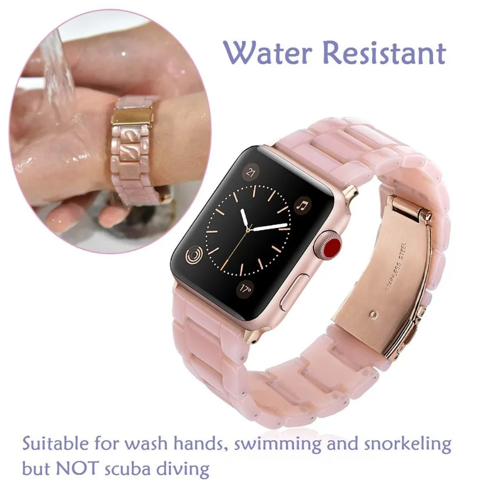 Полимерный браслет для наручных часов Apple watch, версии 44 мм/42 мм/40 мм/38 мм Для женщин& Для мужчин Нержавеющая сталь ремешок для наручных часов, с пряжкой для наручных часов iwatch серии 5 4 3 2 1