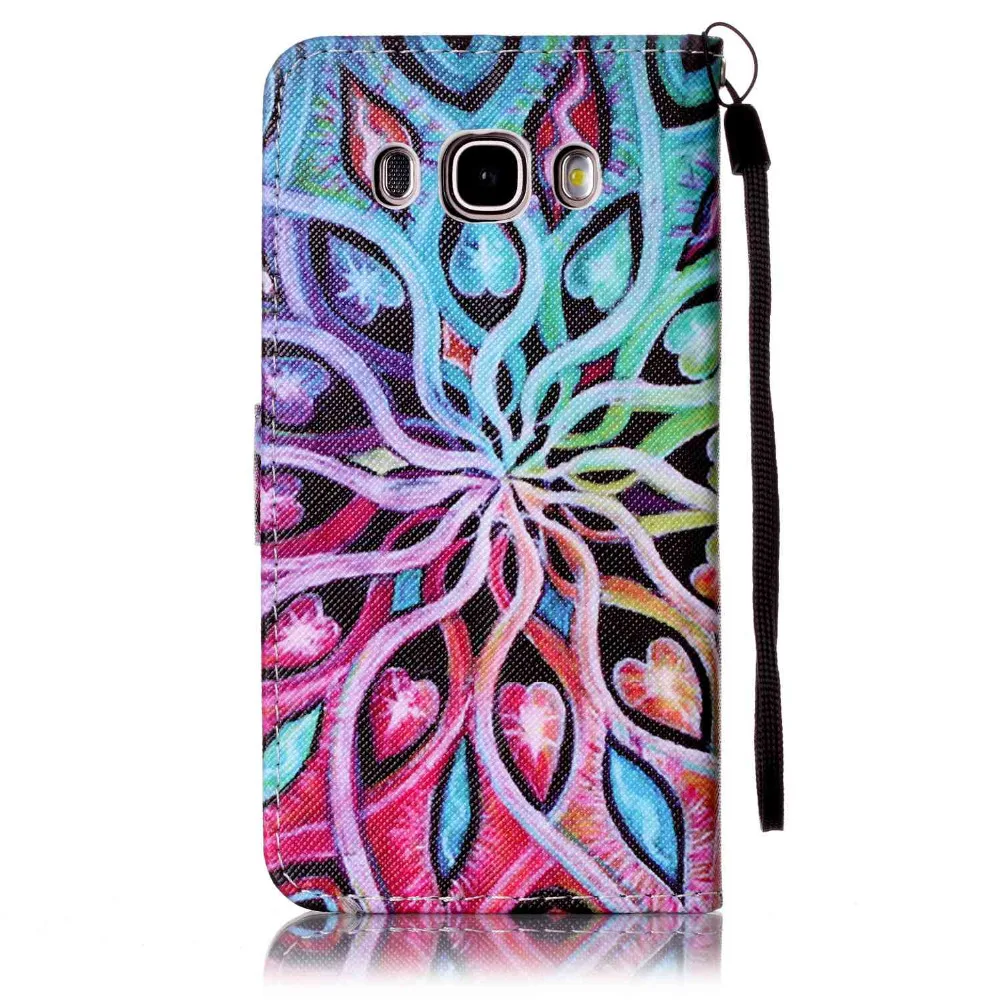 Красочный Абстрактный сердца кожа флип подставка держатель кошелек + ремешок