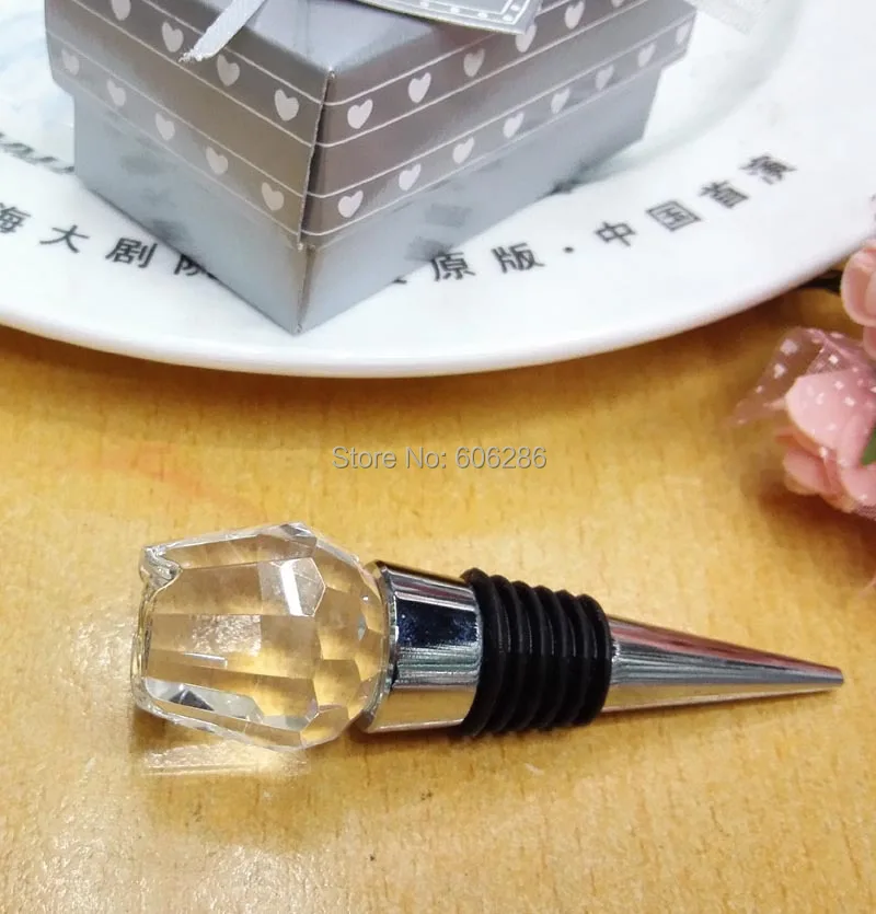 100 шт./лот свадебные принадлежности белая Хрустальная роза пробка для бутылки