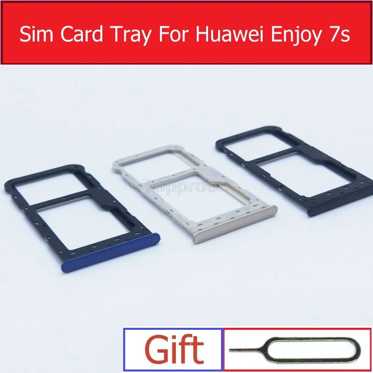 

Genuine Micro SD & SIM Card Reader For Huawei Enjoy 7S FIG-AL00 AL10 TL00 TL10 Sim & Memory Slot Tray Holder Adapter Accessory