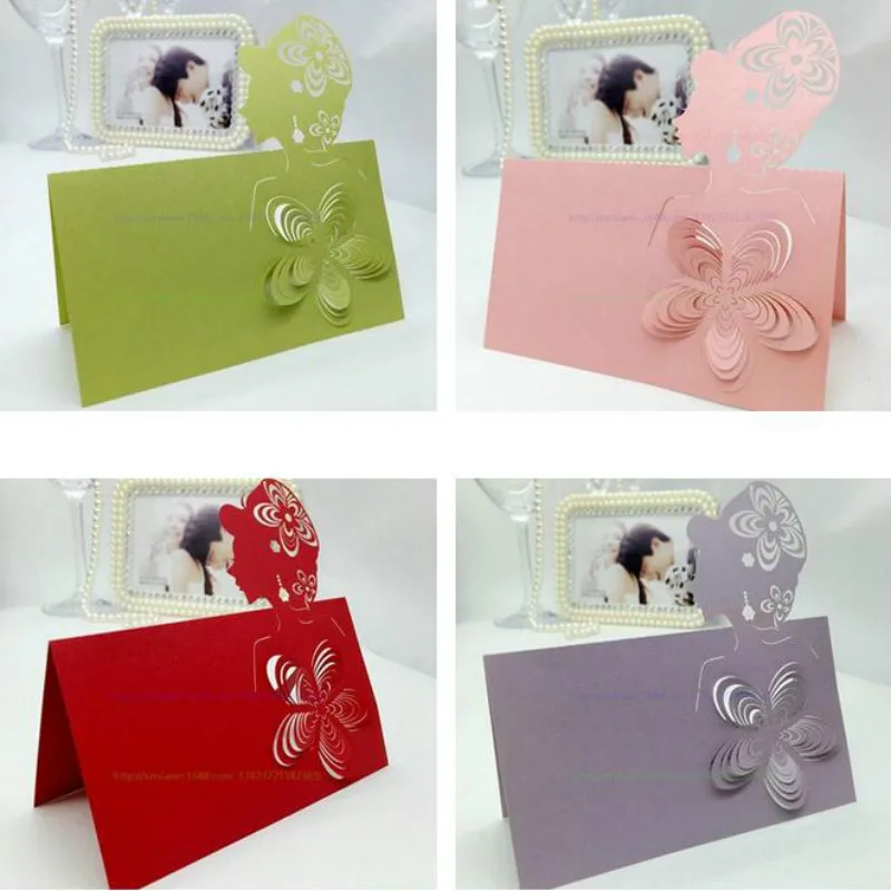 100 шт. резные цветы для вечерние шения стола|cards for wedding|card markedflower cards |