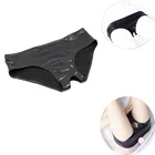 Женские кожаные трусики-мастурбатор с открытой промежностью, эластичные трусики пояса целомудрия, нижнее белье, короткие трусики