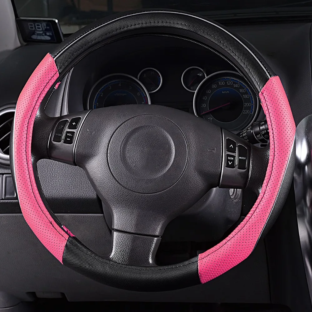 Автомобильные радужные ПВХ кожаные универсальные автомобильные Чехлы для руля