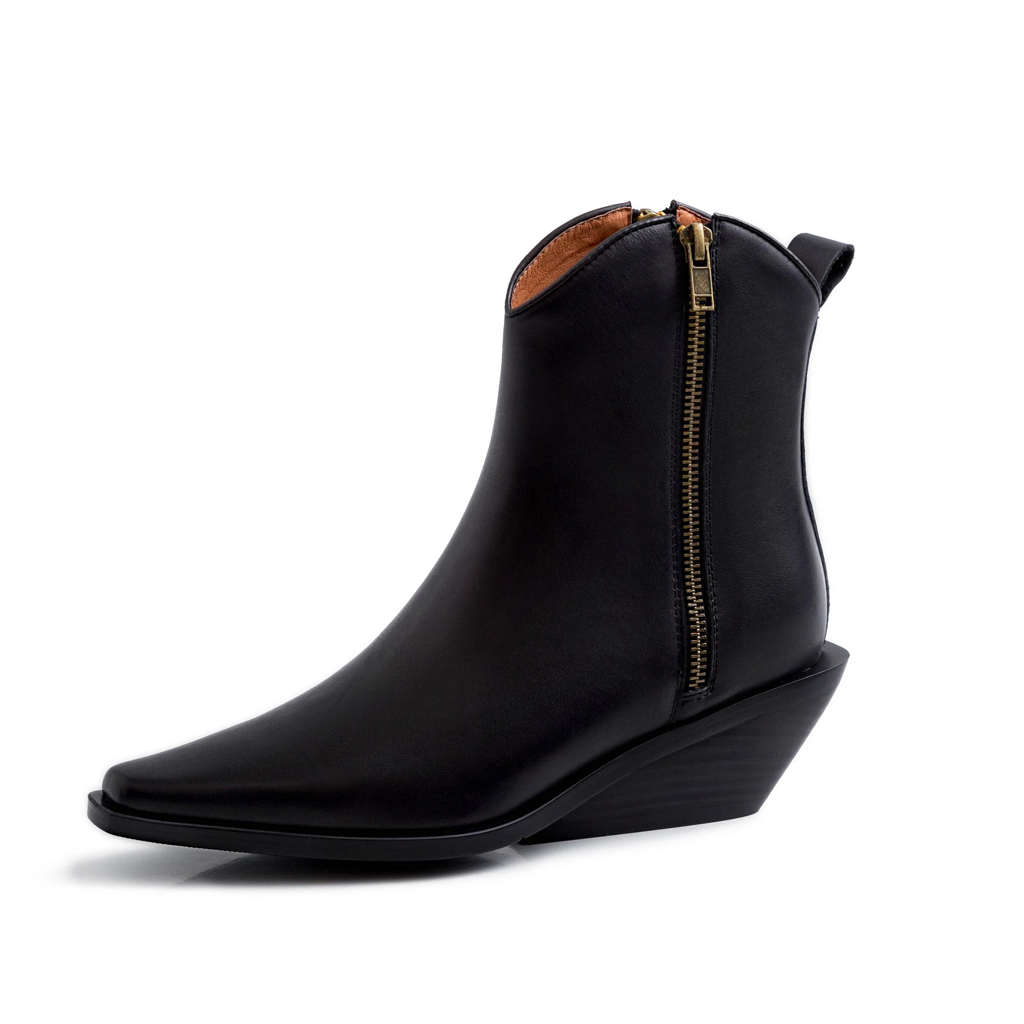 Buono Scarpe/Женские ботинки в стиле ретро; Ботильоны на молнии; ботинки из натуральной кожи на необычном среднем каблуке; короткие ботинки; botas Mujer; женская обувь; коллекция года