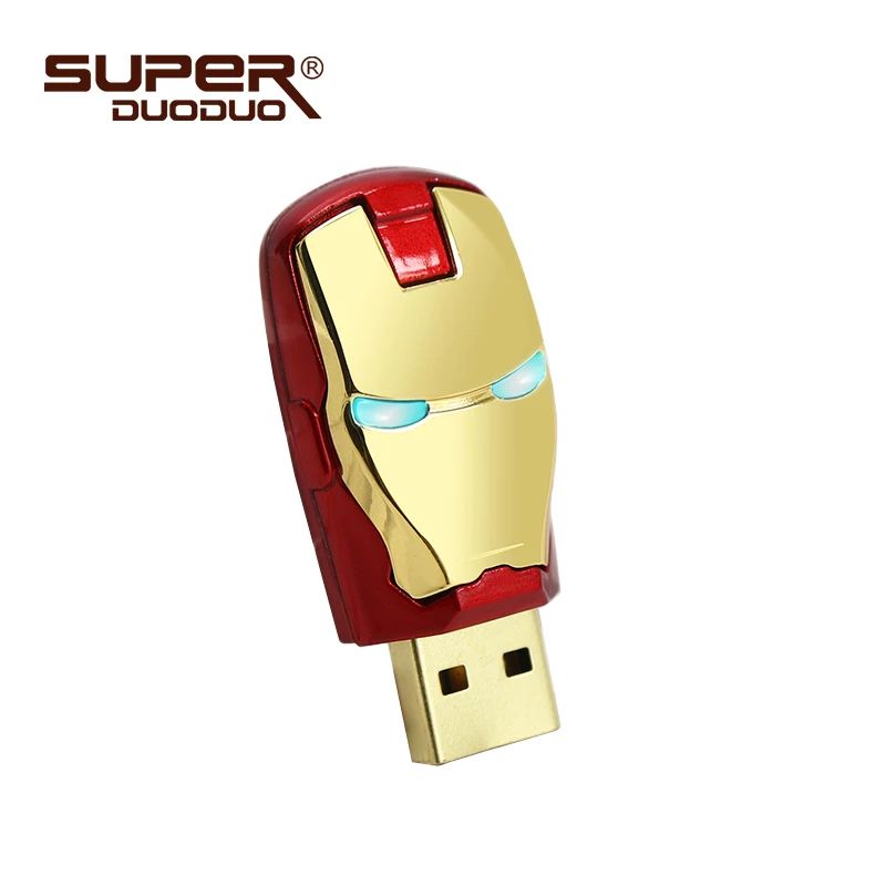 Металлическая Водонепроницаемая usb-флешка «Железный человек», 4 ГБ, 8 ГБ, флеш-накопитель usb, 16 ГБ, 32 ГБ, 64 ГБ, usb флеш-накопитель, u-диск, подарок, usb