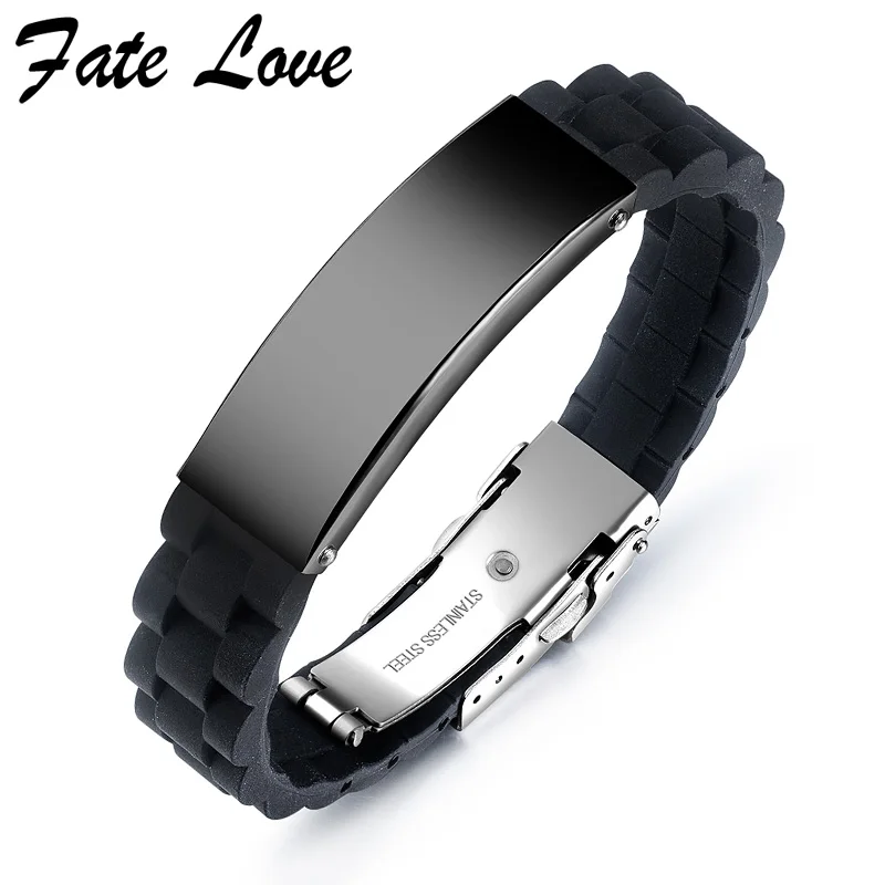 Мужские Силиконовые браслеты 2018 из нержавеющей стали мужской браслет в стиле