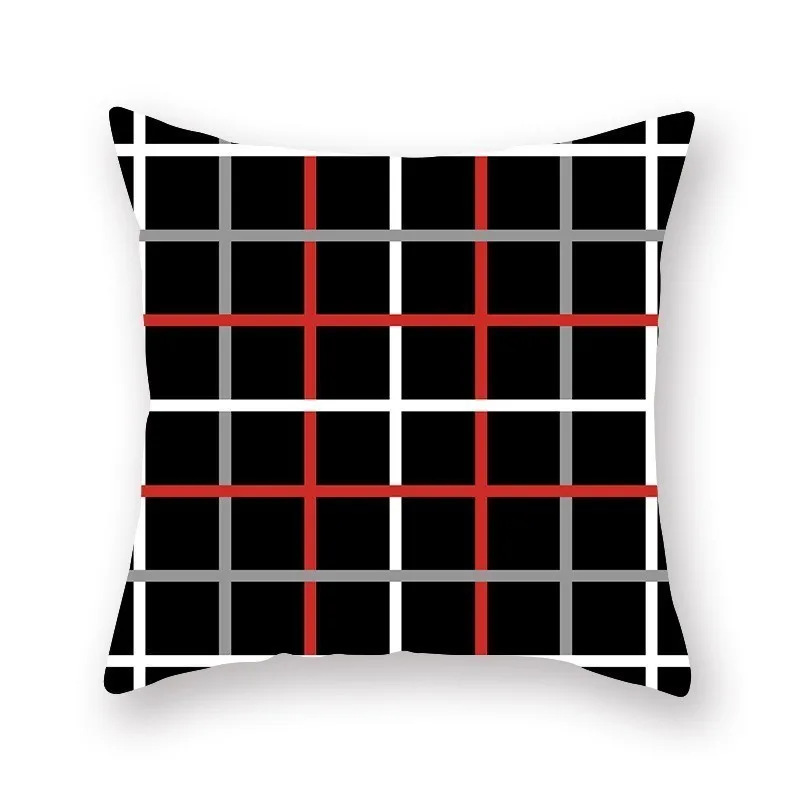 Geometric 3 Черный, Красный Детские штаны с геометрическим принтом Подушка Чехол размером 45*45 см квадратный Офис мягкий чехол для подушки из полиэстера автомобильное сиденье Подушка Чехол - Цвет: Geometric 3