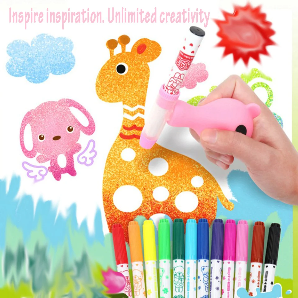 12-24 цветные художественные маркеры набор для рисования детские ручки безопасные
