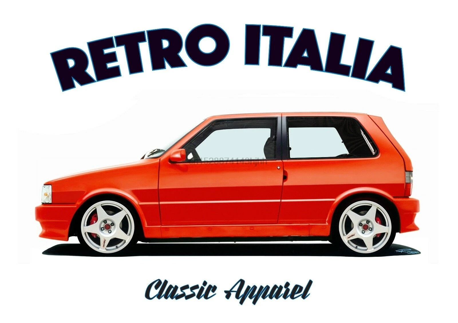 Fiat uno TURBO футболка. Ретро Италии. Классических автомобилей. ABARTH|Мужские футболки| |