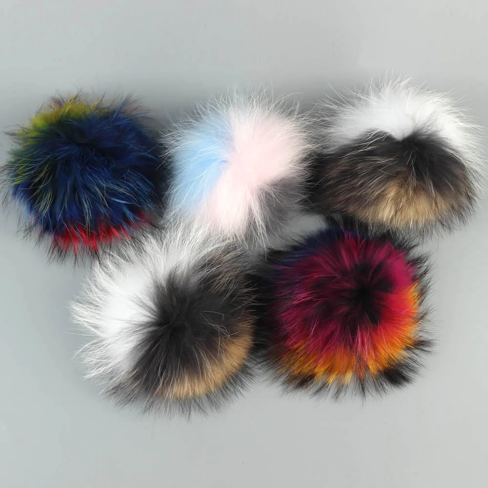 Детские хлопковые шапки Geebro с помпоном из натурального меха енота для