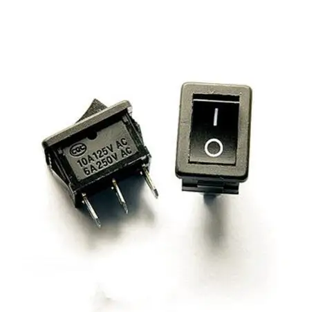 10 шт./лот 15*21 мм 2PIN SPST вкл/выкл лодка клавишный выключатель 6A/250V 10A/125V Приборная