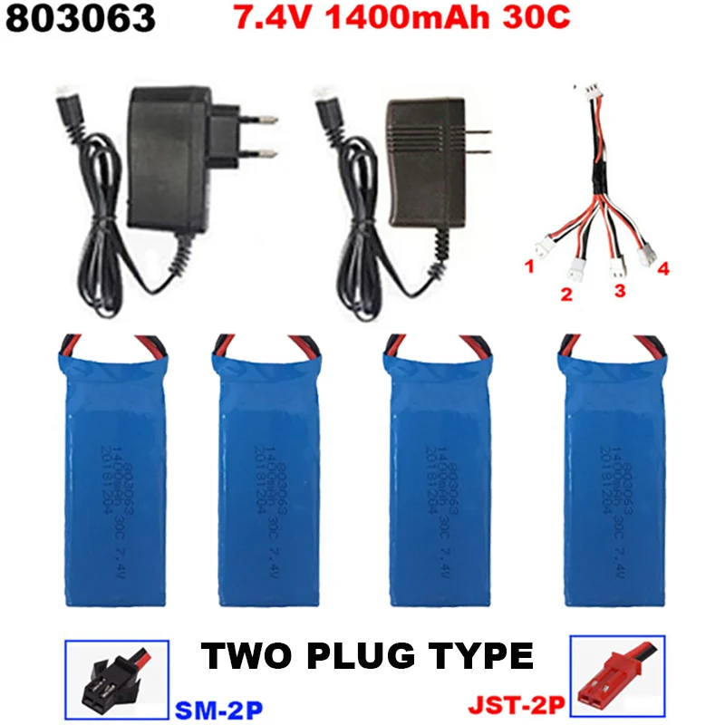 803063 7 4 V 1400mAh 2S 30C Lipo аккумулятор для YI ZHAN X6 /JJRC H16 H26 H26C H26D H26W RC Quadrocopter запасные