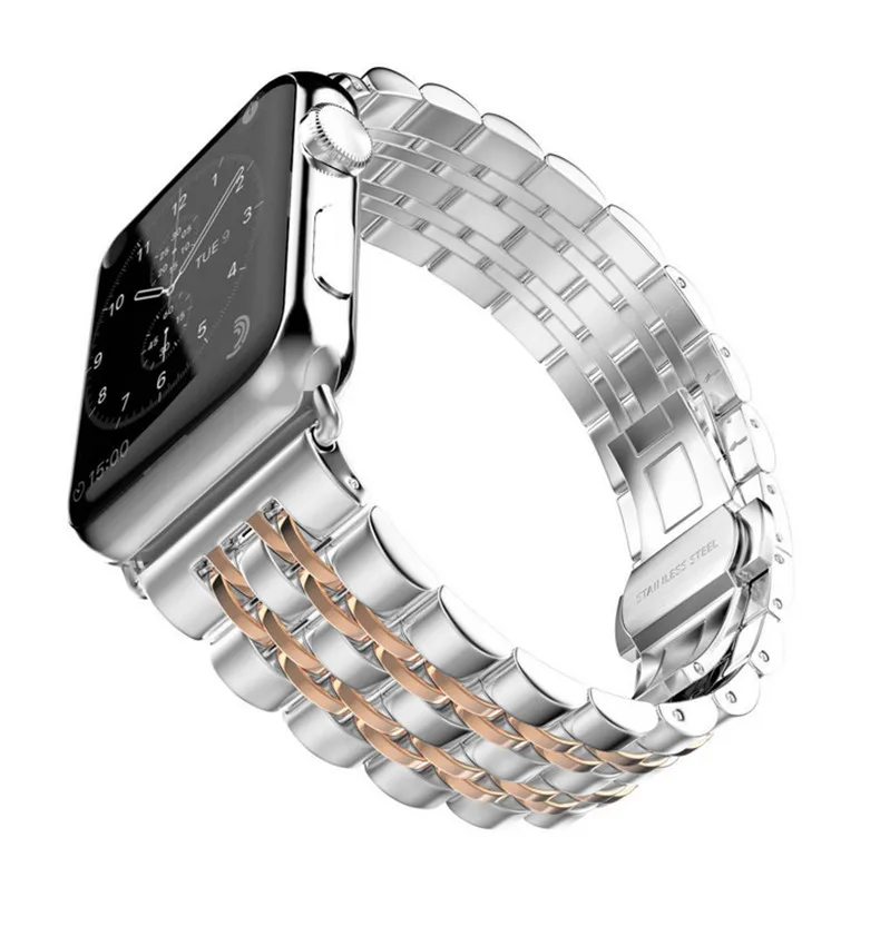 Классический ремешок из нержавеющей стали с пряжкой и переходником браслет для