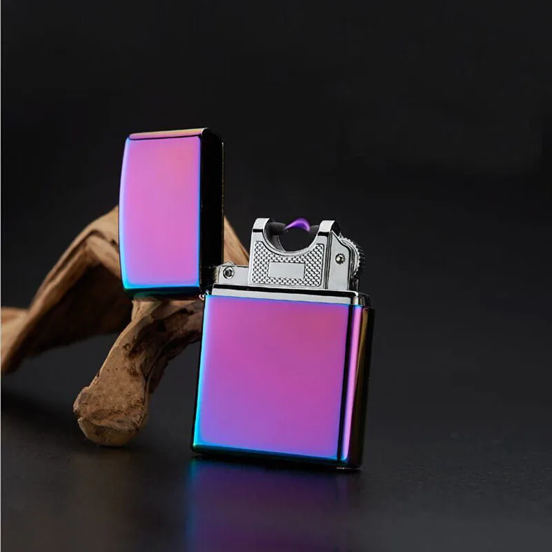 USB Зажигалка Электронная зажигалка импульсная дуговая Зажигалка Одиночная дуга ветрозащитная металлическая сигаретная плазма беспламенная Зажигалка для сигар