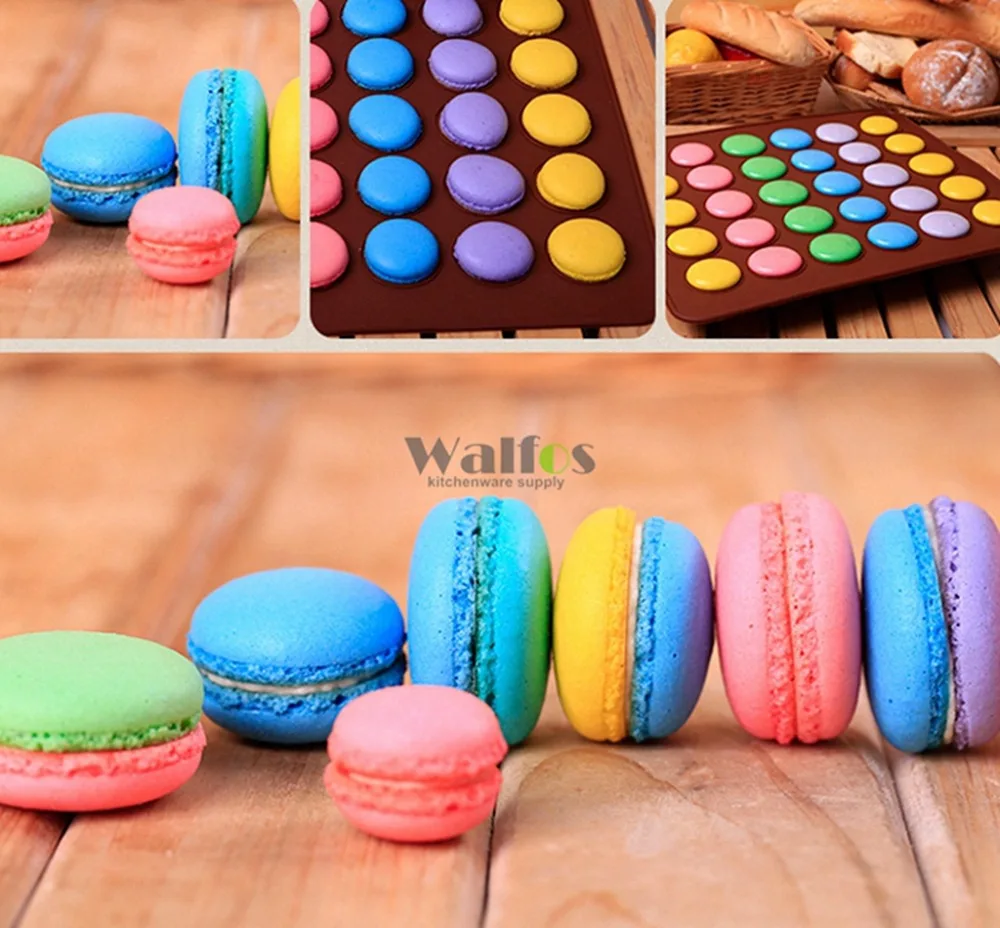 WALFOS силиконовые 48 полости кексы/миндаль круглые инструменты для выпечки выпечка
