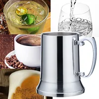 450ml/560ml Double Wall 304 Stainless Steel European Style Milk Cup Party's Beer Wine Cup Portable Travel Handle Coffee&Tea Mug