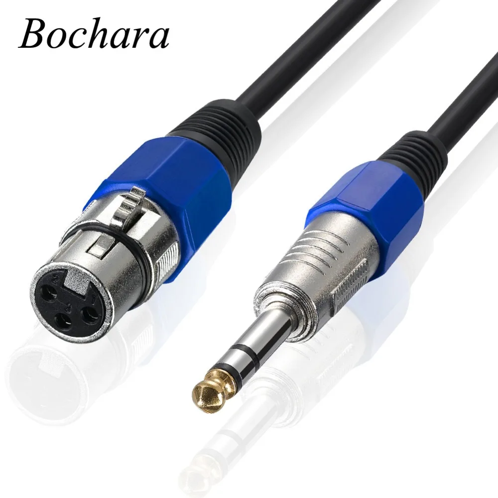 Bochara 1/4 'ƌ 5 мм штекер XLR Женский микрофонный кабель 6FT 15FT 10FT 16FT 20FT 25FT 33FT