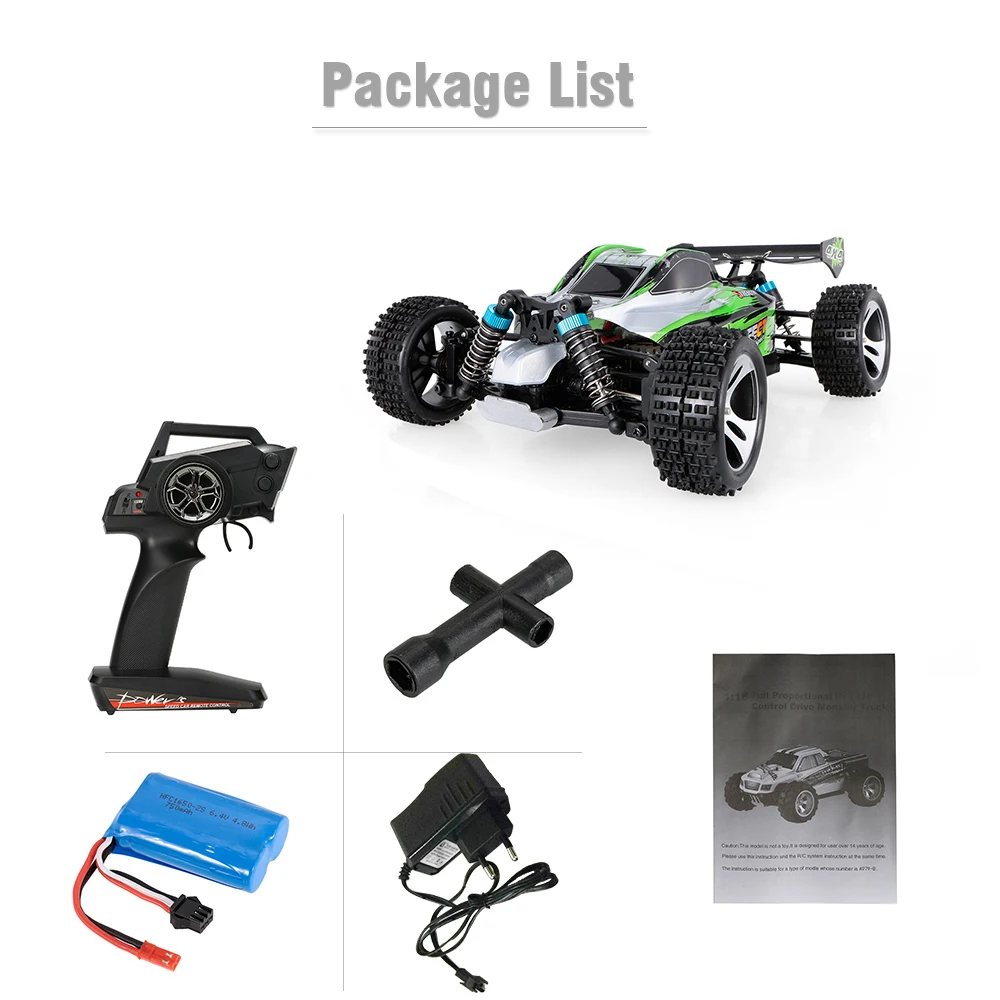 WLtoys A959 B 2 4G 1/18 Радиоуправляемый автомобиль 4WD 35 км 70 км/ч высокоскоростной