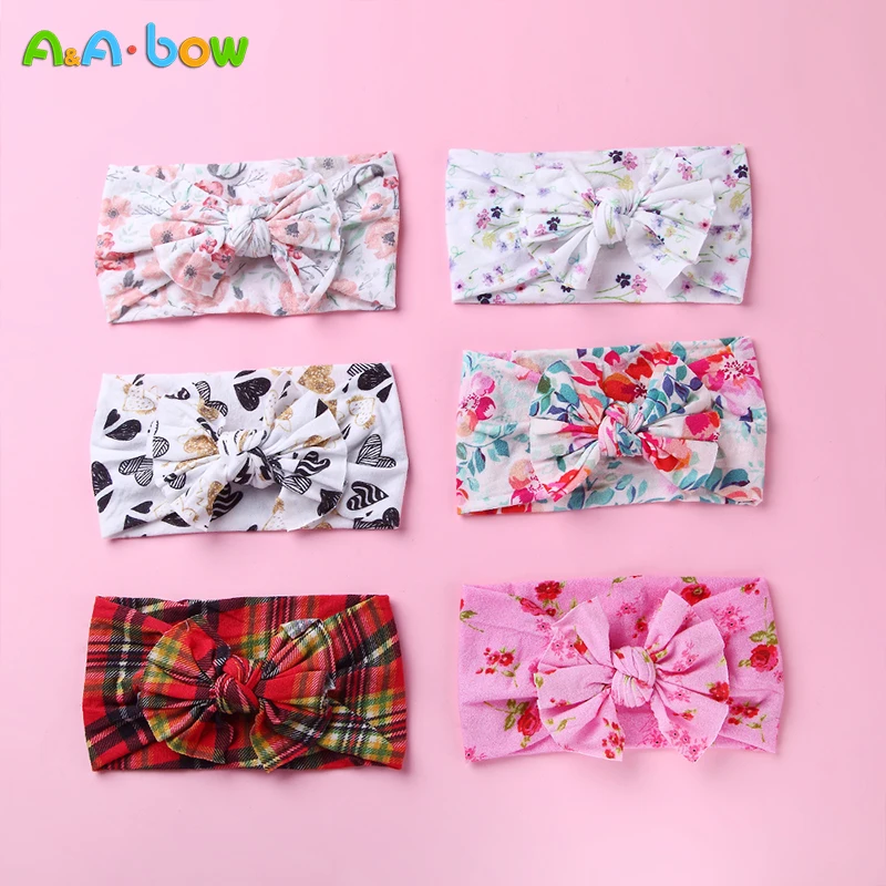 Cinta para el pelo con estampado de color rosa para beb&eacute;, accesorios bonitos para beb&eacute;, Lazo de algod&oacute;n, bandana el&aacute;stica roja y rosa, accesorios para beb&eacute;, 1 unidad-2