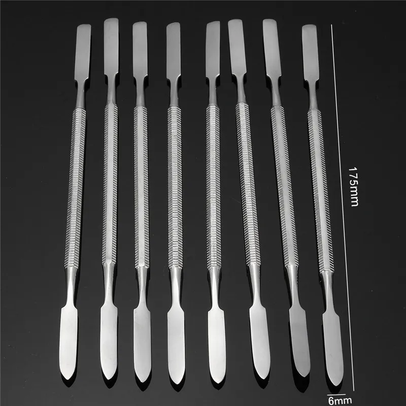 8 шт. Нержавеющая сталь шпатель инструмент spatuler стержня стоматологических Дизайн ногтей Макияж Основа для макияжа лица для век линейка Цвет Инструменты