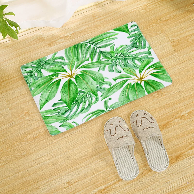 Зеленые растения искусственные кухонные коврики противоскользящие Цветочные