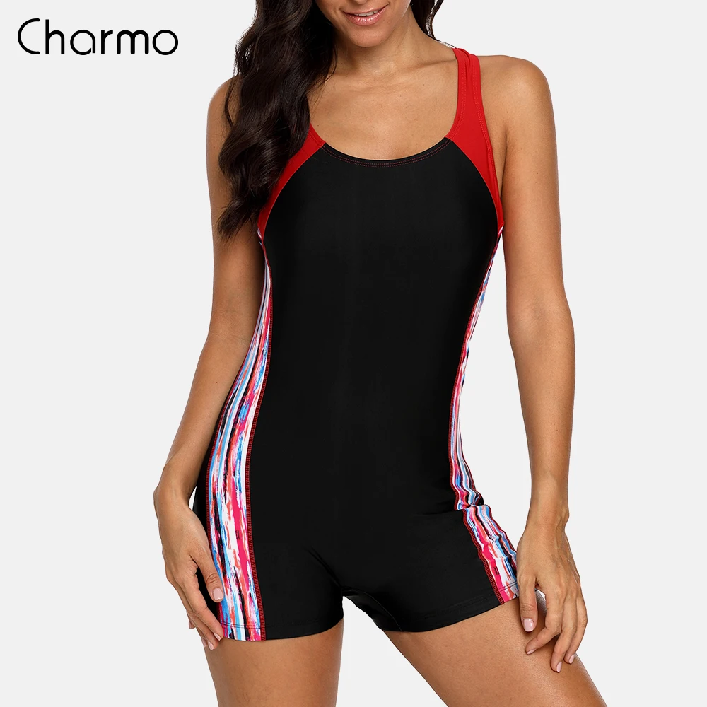 Charmo цельный женский спортивный купальник бикини для мальчиков пляжная одежда
