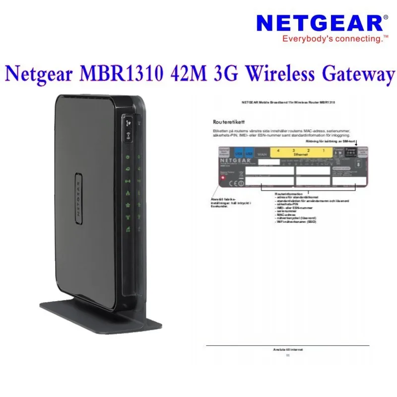 Новый оригинальный разблокирована Netgear MBR1310 DC HSPA 42 Мбит/с мобильного