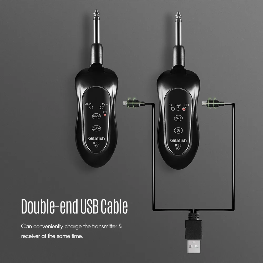 USB Wireless Guitar Transmitter &amp Receiver Built-in Rechargeable Lithium Battery 50M | Спорт и развлечения