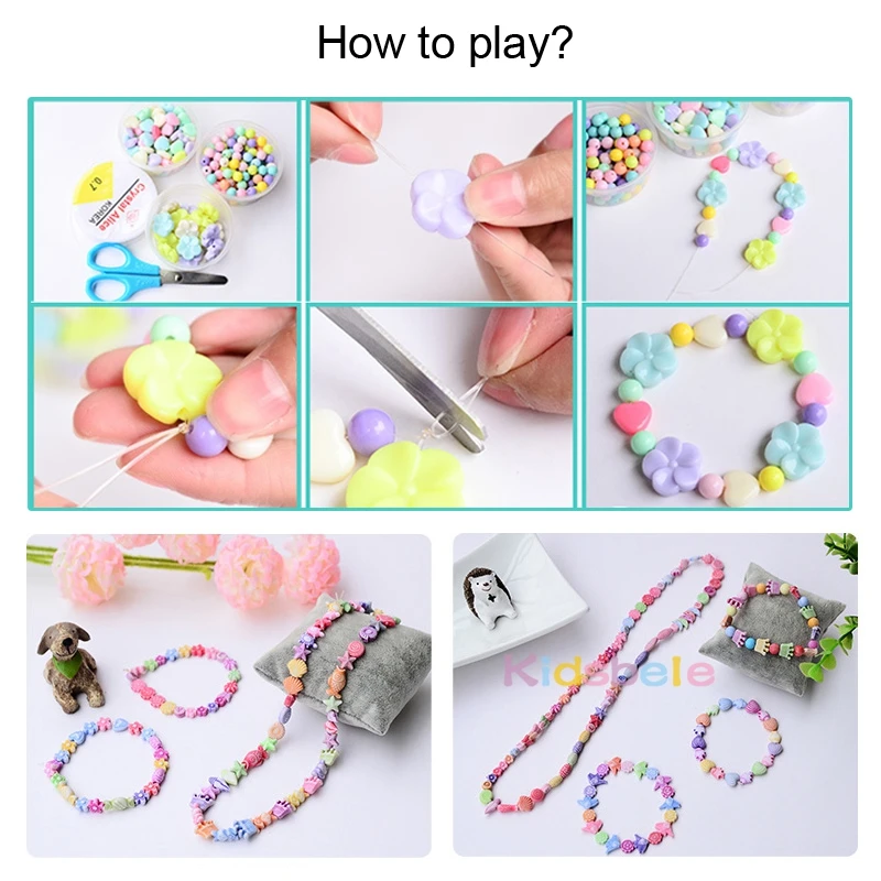 500 шт цветные бусы для девочек DIY игрушка креативные игрушки для детей изготовление украшений набор бусин ручной работы Развивающие игрушки для девочек развивающие игрушки