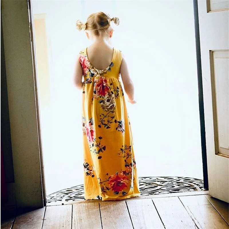Summer Flower Dress 2-7Y Kids Girl Sleeveless Vest Princess Pageant Holiday Wedding Maxi New 2019 | Детская одежда и обувь