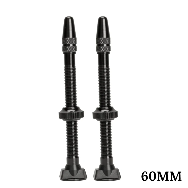 60MMBlack 1 Pair 2 шт 40 мм/60 мм MTB дорожный велосипед расширитель клапанов алюминиевый с бескамерным велосипедным клапаном для широкого велосипеда шины - Цвет: 60MMBlack 1 Pair
