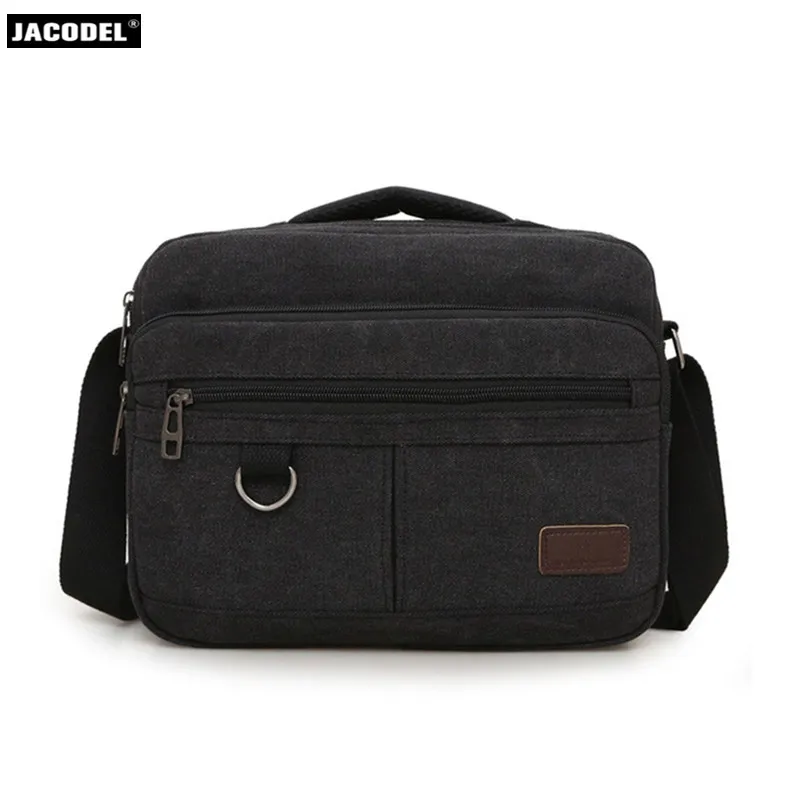 Jacodel небольшая сумка для Для мужчин отдыха Курьерские сумки Холст Crossbody мини Macbook