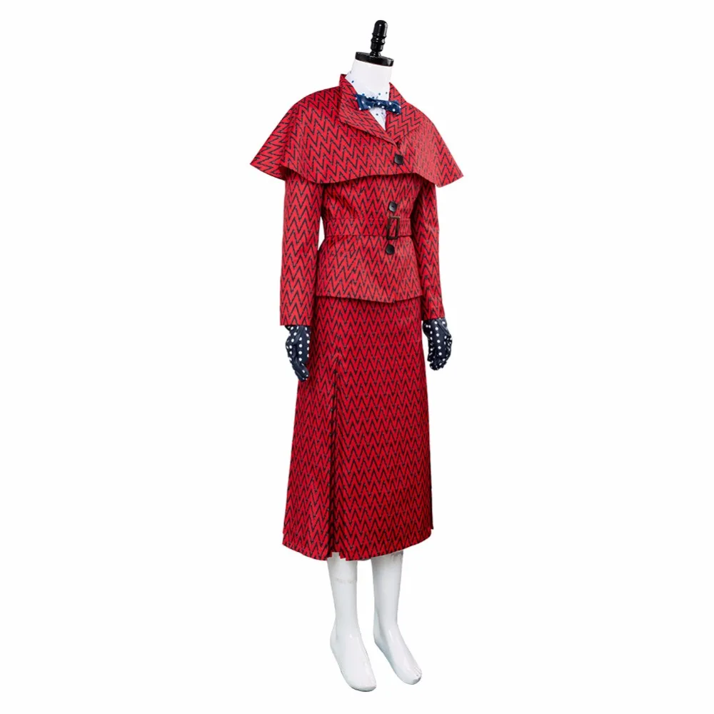Mary Poppins Returns косплей костюм Мэри Поппинс красный костюм платье шляпа девушки женщины Взрослый Хэллоуин Рождественский костюм полный комплект