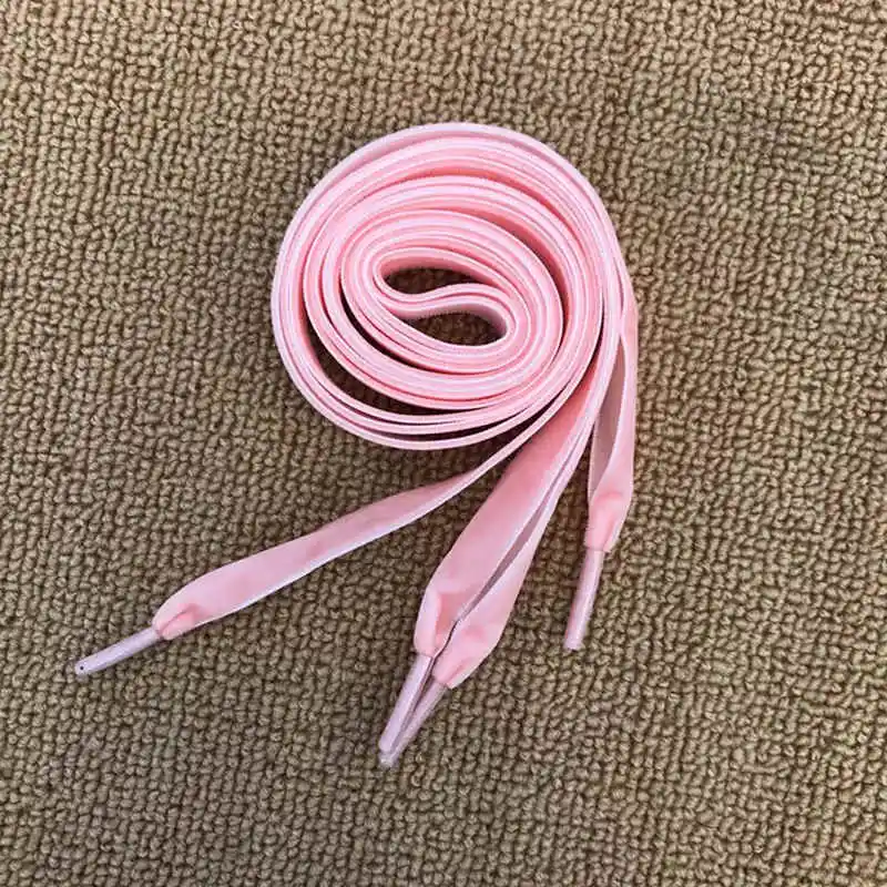 pink 1,6 см 1 пара бархатные спортивные шнурки на плоской подошве, легко завязываются, разноцветные шнурки для обуви, шнурки для женской обуви, украшения - Цвет: pink