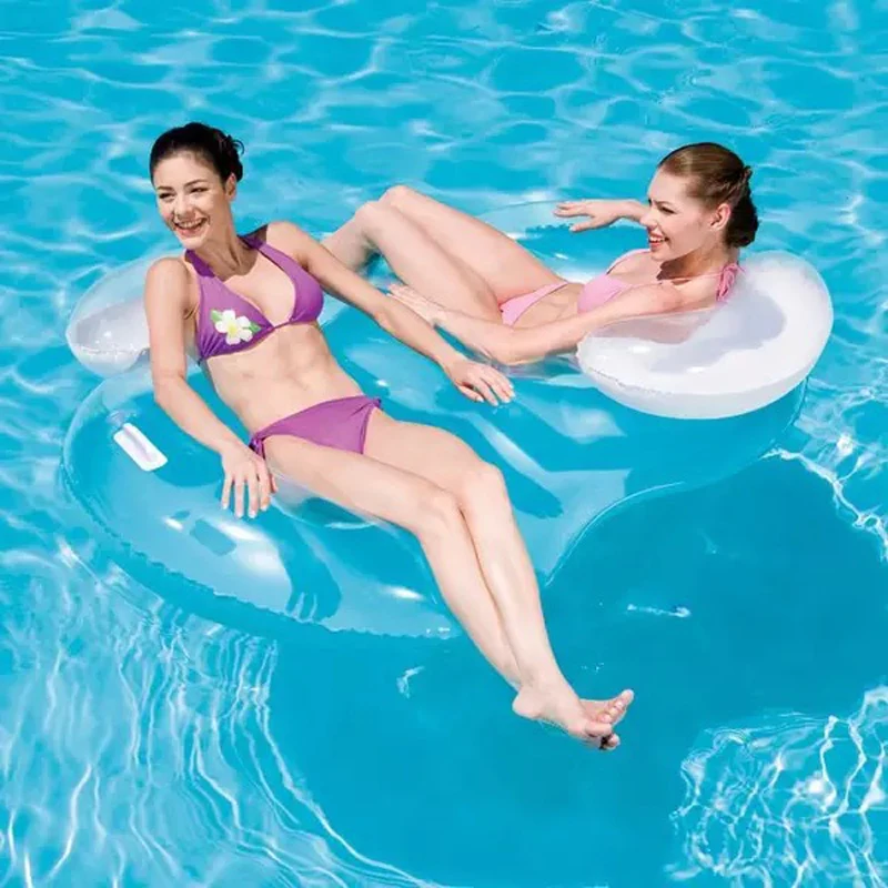 

New 2019 Double double pillow 8 word floating ring water bed water cushion inflatable floating row