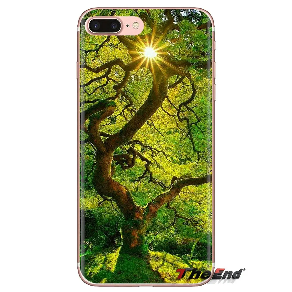 Silicone Phone Cases For iPod Touch Apple iPhone 4 4S 5 5S SE 5C 6 6S 7 8 X XR XS Plus MAX Natural world The Tree of Life Flower |