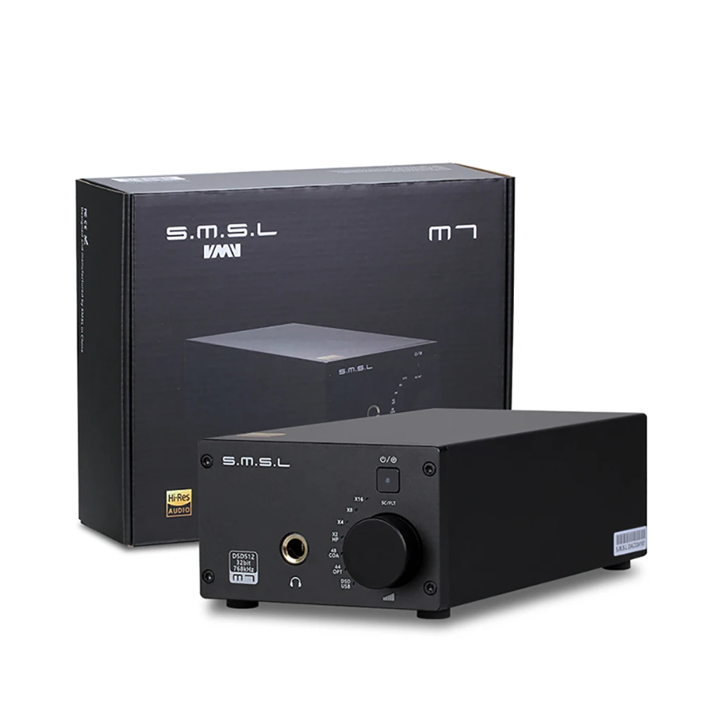 Новый SMSL M7 ak4452 * 2 32bit/768 кГц dsd512 HiFi аудио USB ЦАП с Усилители для наушников XMOS lm4562