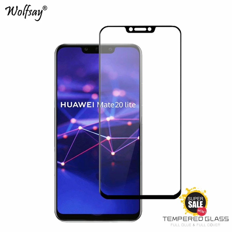 Защитное стекло с полным покрытием из клея для Huawei Mate 20 Lite пленка экрана