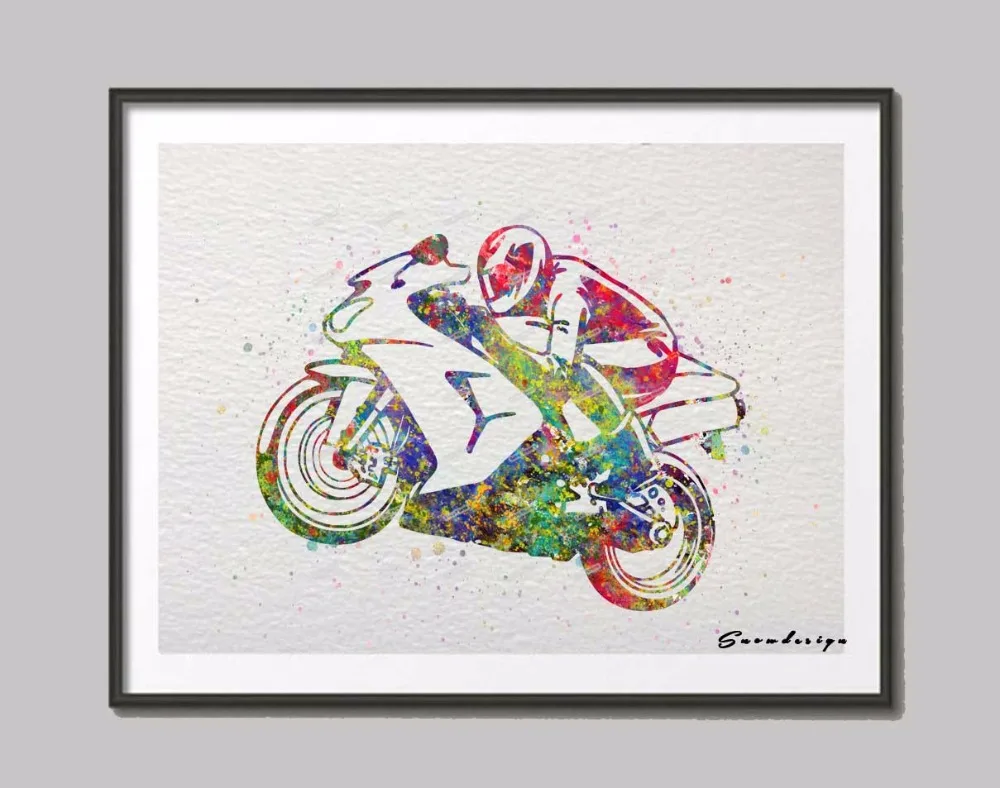 Rikivity Оригинальный Мотоцикл Велосипед wall art Холст Картина плакат мотоцикл