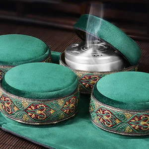 Зеленая бархатная сумка SHARE HO, для бездымного прижигания коробка, китайские палочки мокса, горелка для акупунктуры, меридиан, Тепловая терапия для женщин