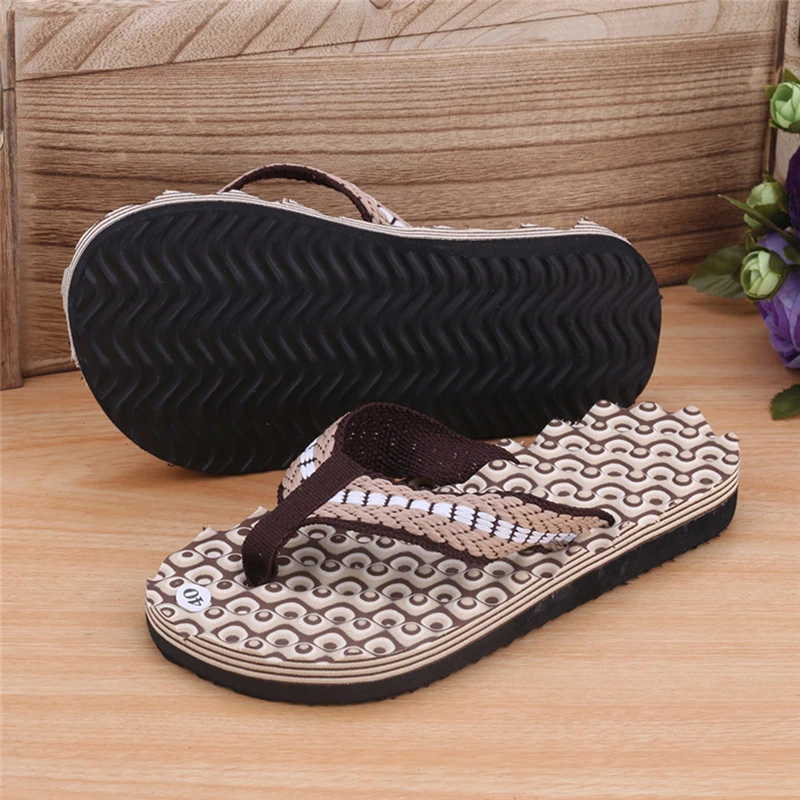 

Summer Soft Casual Men Flat Wedge Sandals Thong Flip Flops Slippers Beach