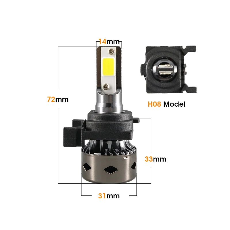 Hlxg 2 шт. мини H7 led canbus лампы отсутствие радиопомех автомобиля Headllight 6000 k для ford focus 12В для ближнего и дальнего света/24 V авто фары