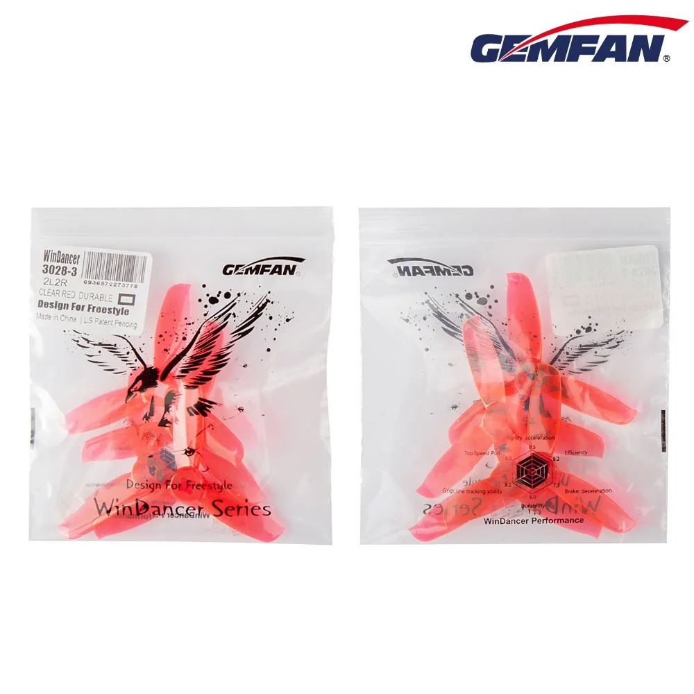 4 шт./лот GEMFAN 3028 PC пропеллер 3 дюйма Paddle CW CCW реквизит для FPV дрона квадрокоптера