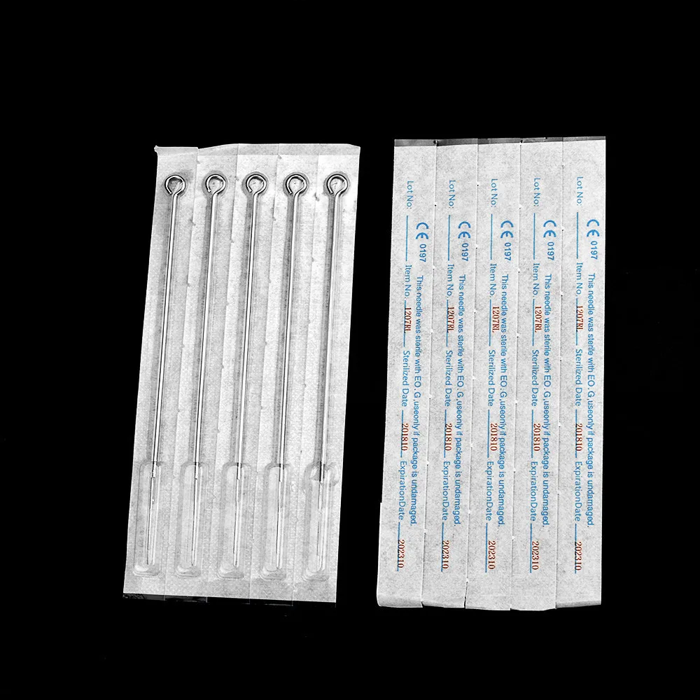 

100pcs Stick Tattoo Needle 7RL Permanent Makeup Needles Agujas De Tatuar Agulhas De Tatuagem Tattoo Nadeln Aiguille Tatouage