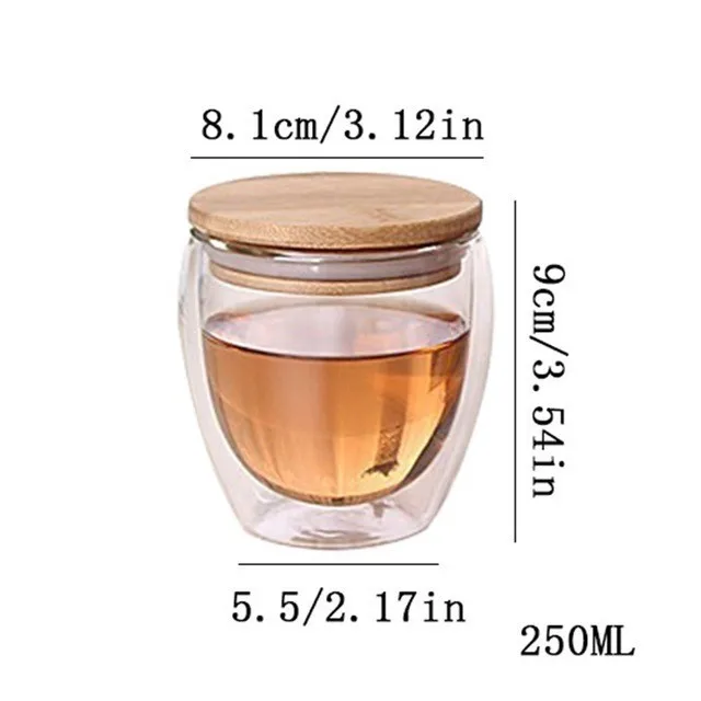 J 250ml 80-450 мл термостойкая стеклянная чашка с двойными стенками, пивная кофейная чашка с сердцем, ручная работа, Кружка для здорового напитка, чайные кружки, прозрачная посуда для напитков - Цвет: J 250ml