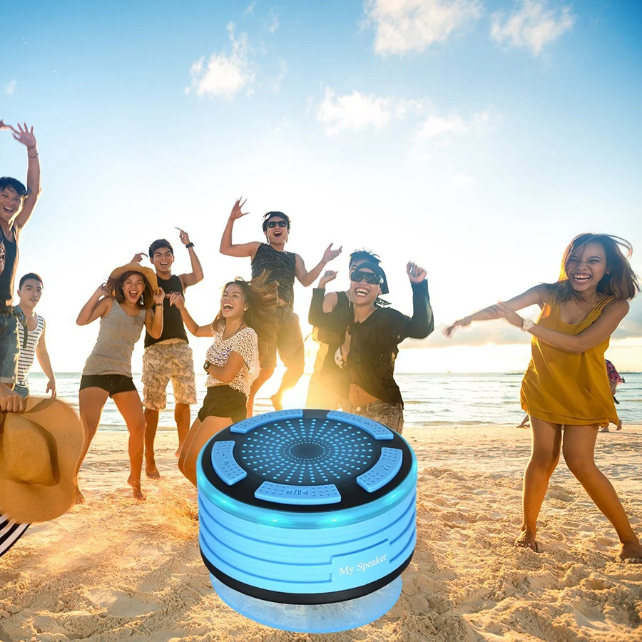 Светодиодный светильник водонепроницаемый беспроводной Bluetooth динамик s FM Радио Душ динамик для iPhone samsung Xiaomi телефон ноутбук портативный динамик