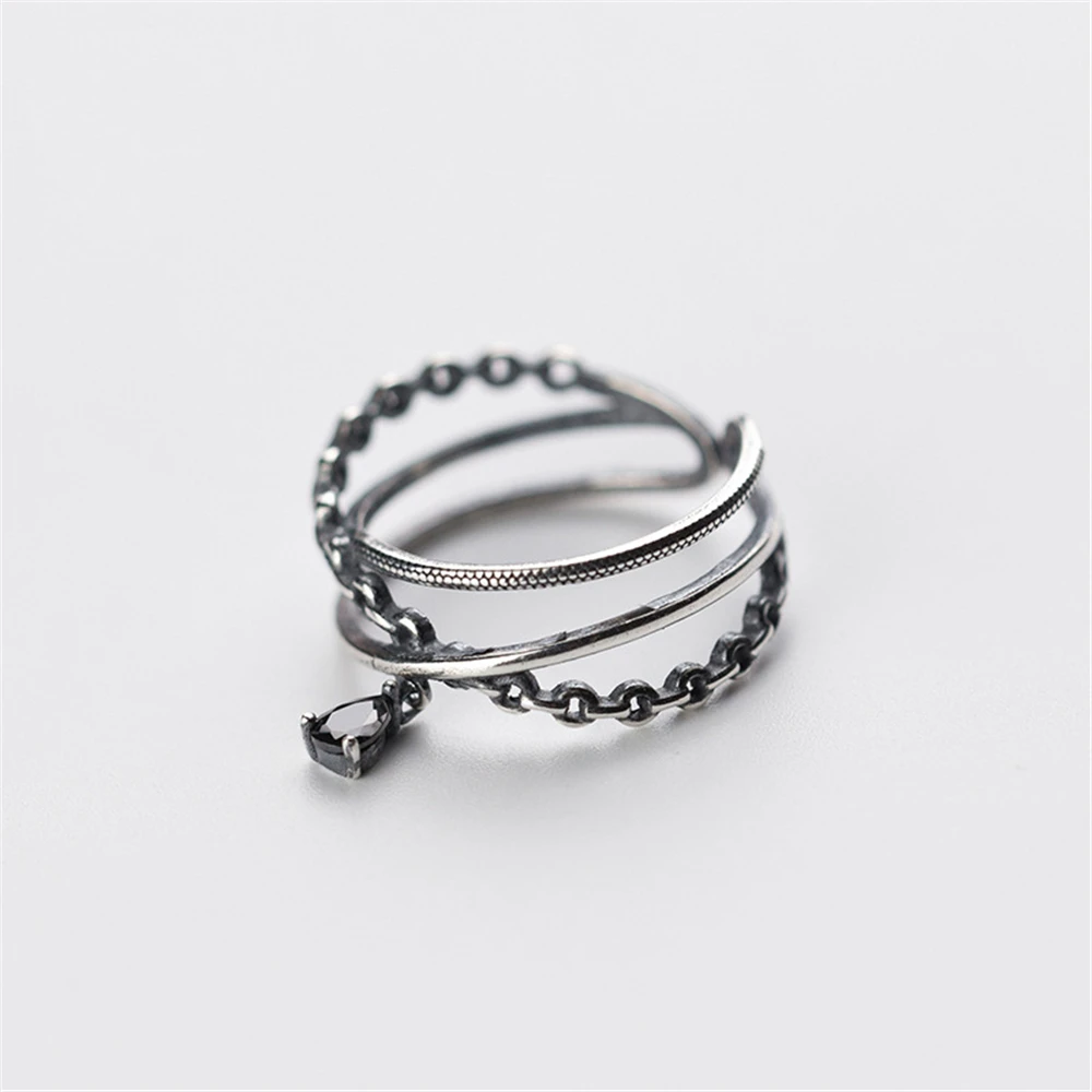 Винтажное богемное кольцо Anillos Настоящее 925 Серебряное ювелирное изделие Шарм минимализм подарок Haut Femme Bague Femme Aneis панк кольца для женщин