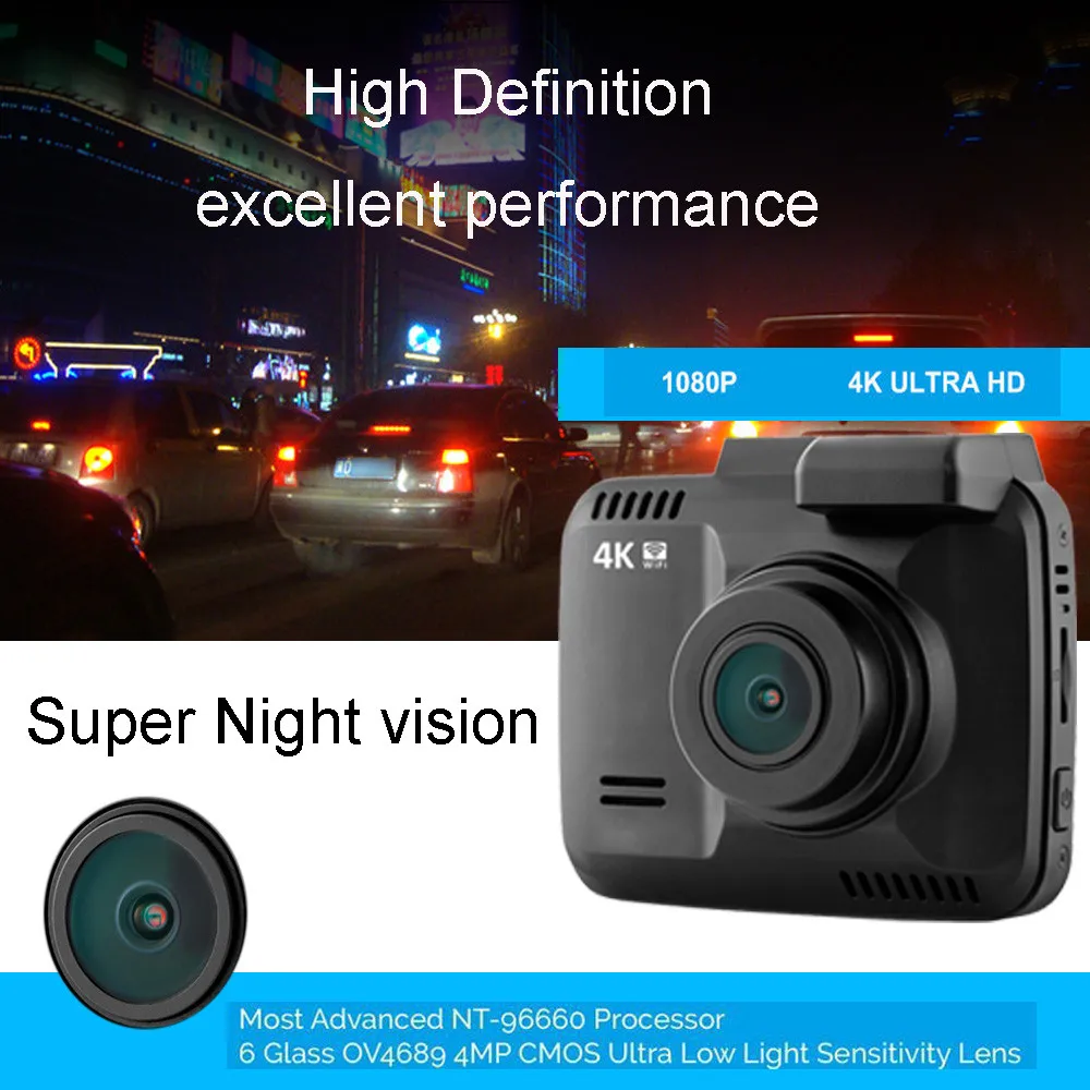 4 K HD мини-автомобиль DVR wifi видеорегистратор gps камера ночного видения g-сенсор vidioregistrator dashcam dual