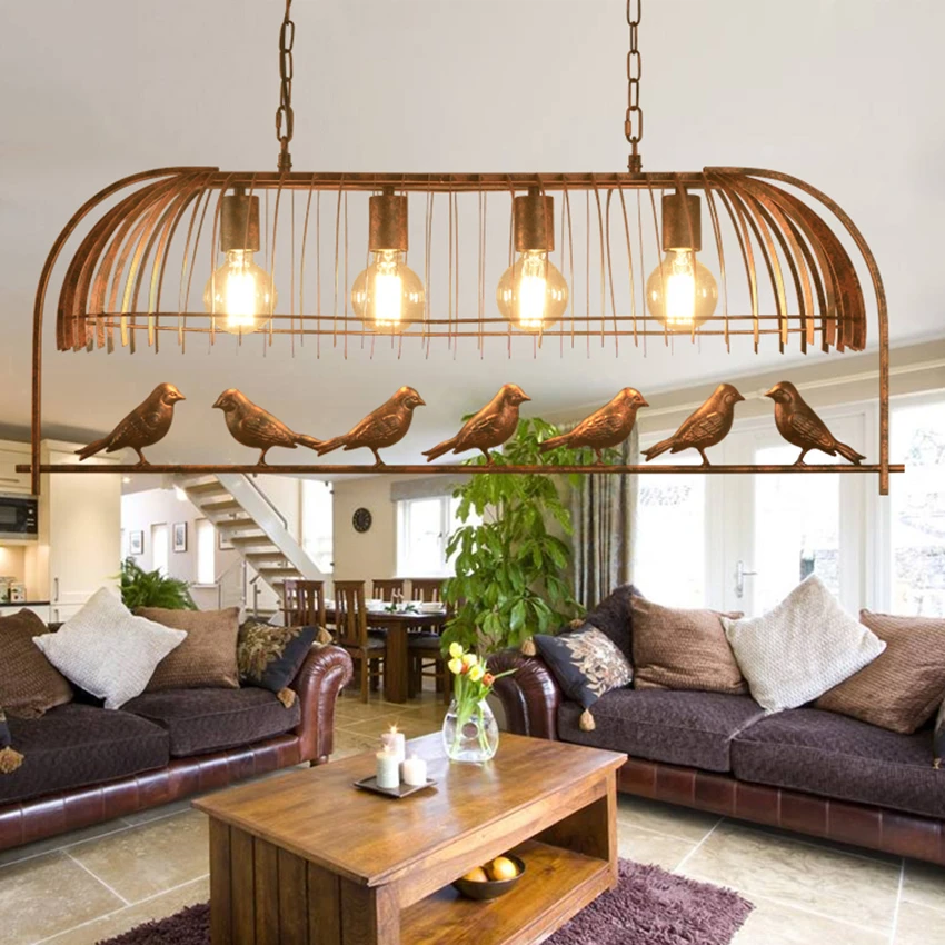 Винтажные подвесные лампы промышленный Лофт бар птица Декор подвесной