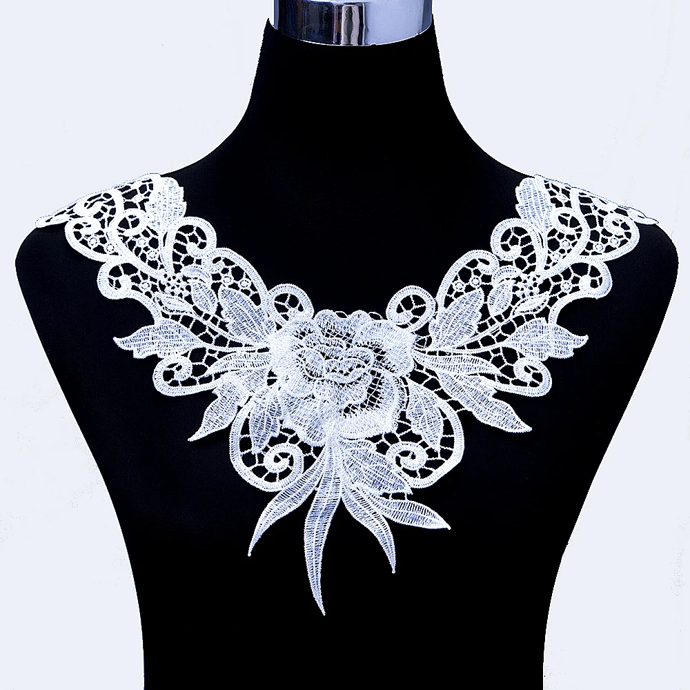 Smiry 1 шт. высокое качество красивый кружевной Цветочный Воротник 36*32 см кружевная